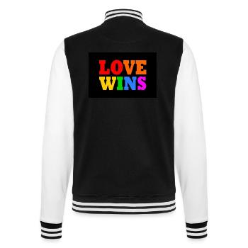 Love wins - College Sweat Jacket - black/white - Back - Marisol (170cm)