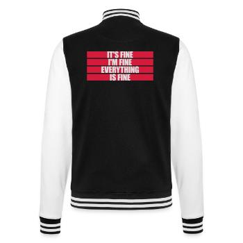 everything is fine Zitat - College-Sweatjacke - Schwarz/Weiß - Hinten - Marisol (170cm)