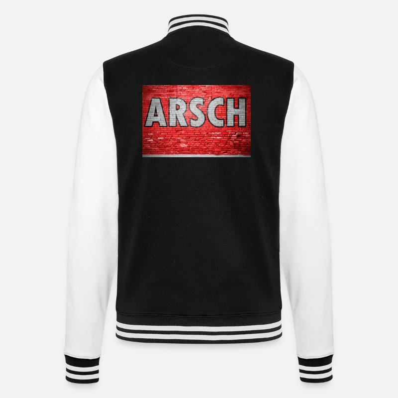 Ass Brick Wall Graffiti - College Sweat Jacket - black/white