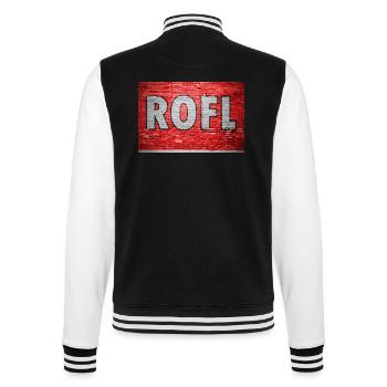 ROFL Ziegelsteinmauer Graffiti - College-Sweatjacke - Schwarz/Weiß - Hinten - Marisol (170cm)