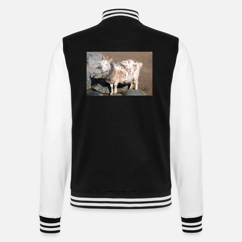 Zwergziege oder Zwergziege - College-Sweatjacke - Schwarz/Weiß