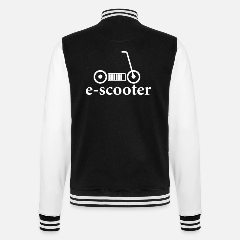 E-Scooter E-Roller Scooter - College-Sweatjacke - Schwarz/Weiß