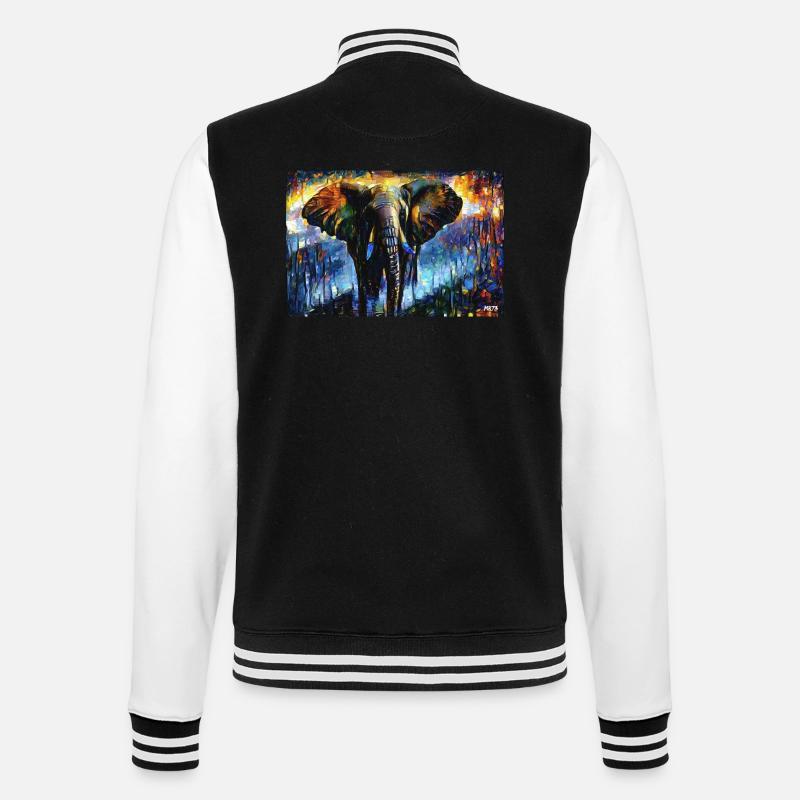 help_for_elephants_13 - College-Sweatjacke - Schwarz/Weiß