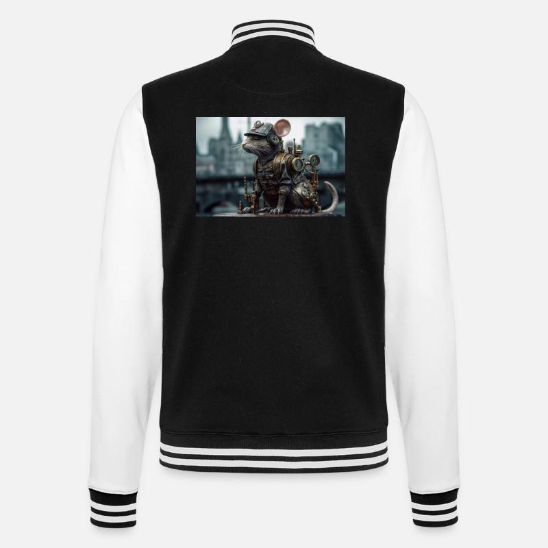 Ratte3 - College-Sweatjacke - Schwarz/Weiß