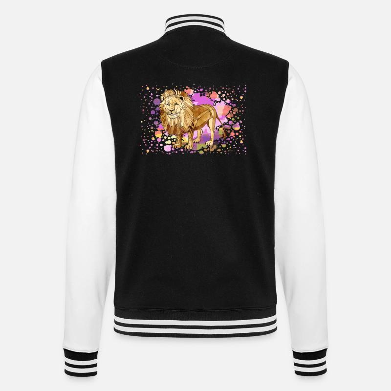 Löwe - College-Sweatjacke - Schwarz/Weiß