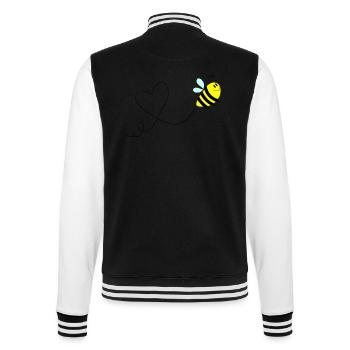 biene comic love 3 - College-Sweatjacke - Schwarz/Weiß - Hinten - Marisol (170cm)