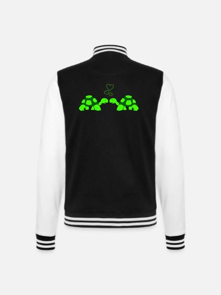 Turtle Love - College Sweat Jacket - black/white