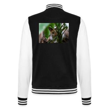 The cat with the sweet look - College Sweat Jacket - black/white - Back - Marisol (170cm)