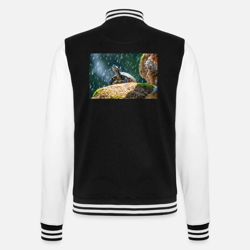 Yellow-bellied slider Trachemys scripta scripta - College Sweat Jacket - black/white