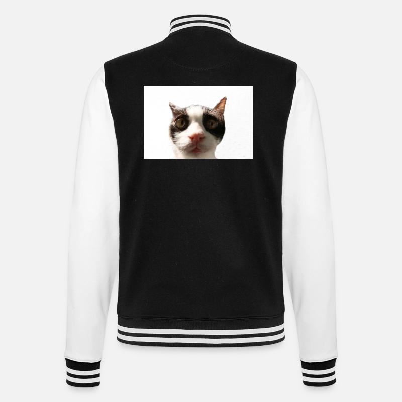 Katze - College-Sweatjacke - Schwarz/Weiß