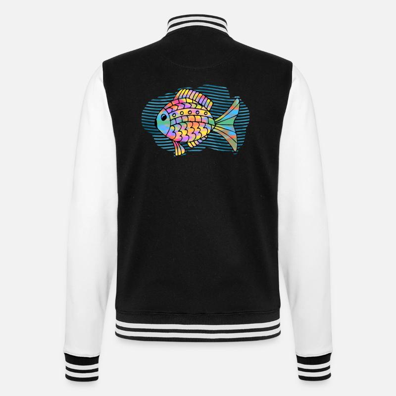 Poisson - Veste Teddy - noir/blanc