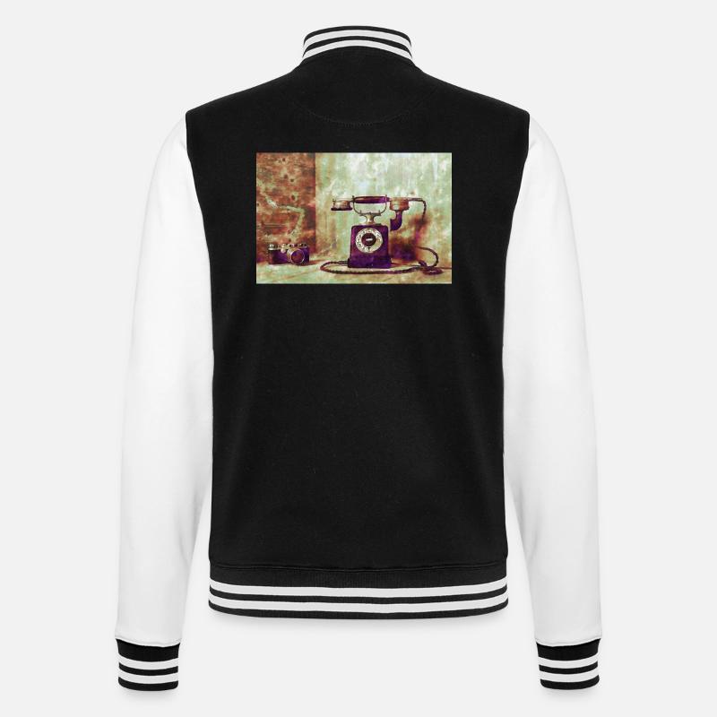 Telefon mit Kamera - College-Sweatjacke - Schwarz/Weiß