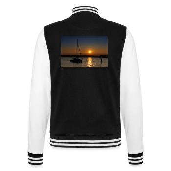 Sonnenuntergang am Ammersee - College-Sweatjacke - Schwarz/Weiß - Hinten - Marisol (170cm)