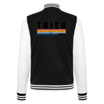 Retro Vintage 70s 80s Style Trier, Germany - Veste Teddy - noir/blanc - Dos - Marisol (170cm)