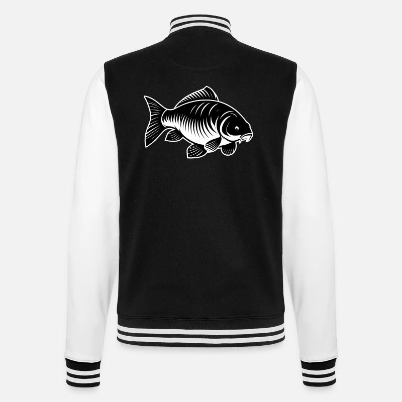 Karpfen schwarz-weiß - College-Sweatjacke - Schwarz/Weiß
