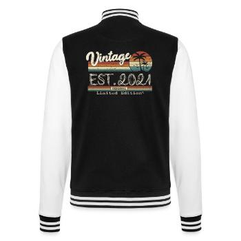 2021 né cadeau d’anniversaire vintage - Veste Teddy - noir/blanc - Dos - Marisol (170cm)