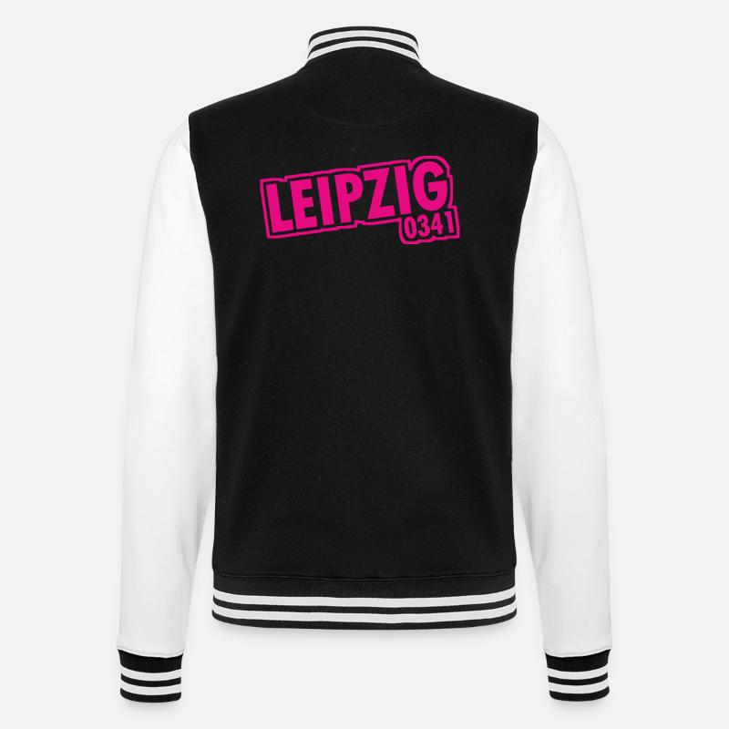 Leipzig - 0341 - Area Code - Saxony - College Sweat Jacket - black/white
