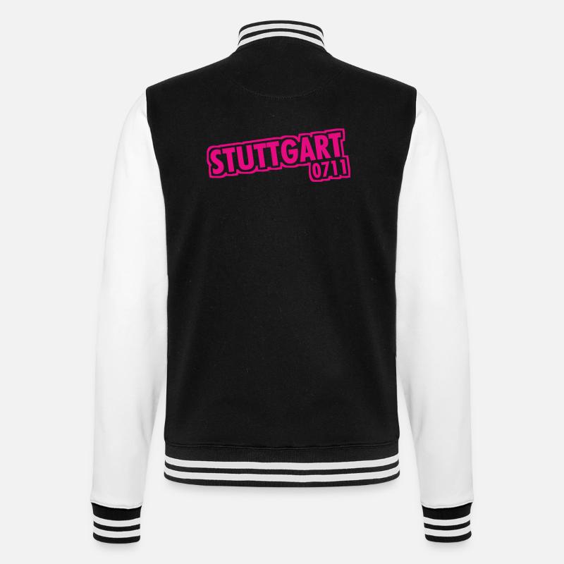 Stuttgart - 0711 - Area Code - Baden-Württemberg - College Sweat Jacket - black/white