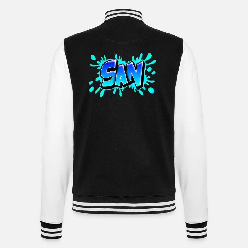 Graffiti San splash blue - College Sweat Jacket - black/white