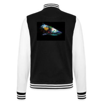 Graffiti Requin by Blach® - College Sweat Jacket - black/white - Back - Marisol (170cm)