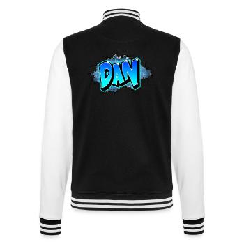 Graffiti DAN Wand Risse Blaue Ziegel - College-Sweatjacke - Schwarz/Weiß - Hinten - Marisol (170cm)