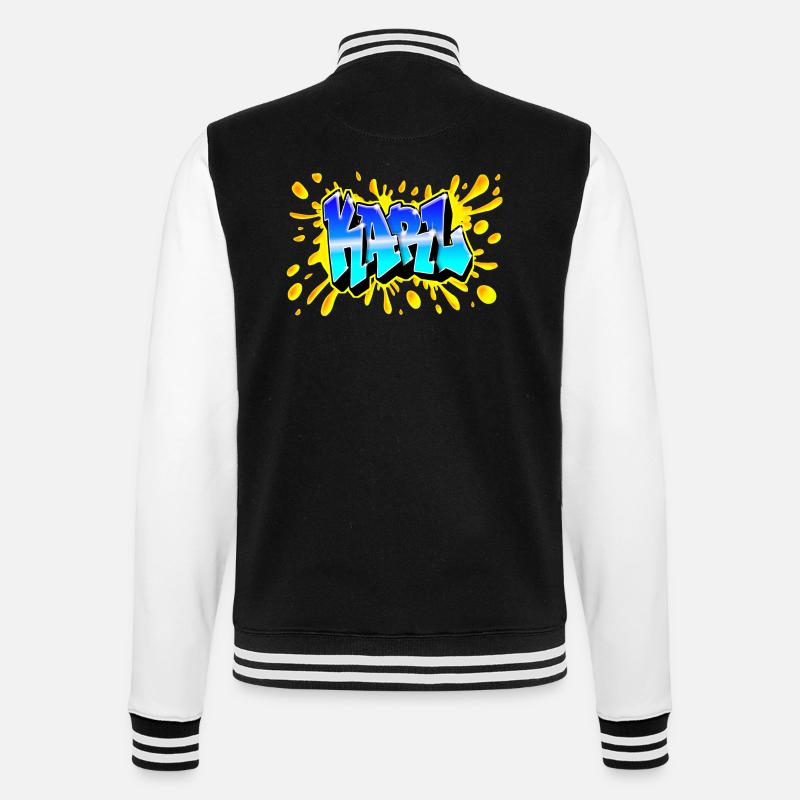 KARL SPLASH YELLOW GRAFFITI - College-Sweatjacke - Schwarz/Weiß