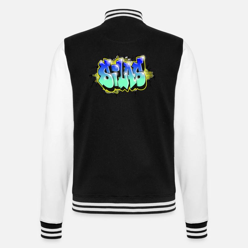 Graffiti SILAS scratch gift BIRTHDAY BIRTH - College Sweat Jacket - black/white