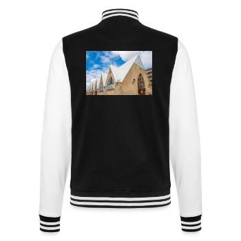 Feskekörka fishmarket Gothenburg City (Göteborg) - College Sweat Jacket - black/white - Back - Marisol (170cm)