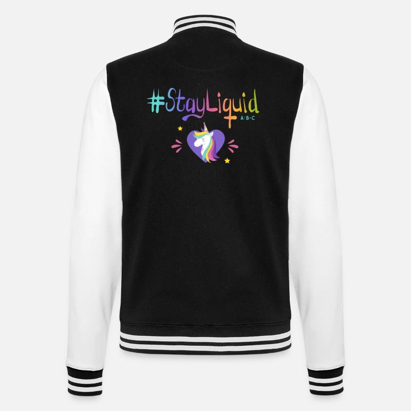 #Stayliquid Einhorn-Herz - College-Sweatjacke - Schwarz/Weiß