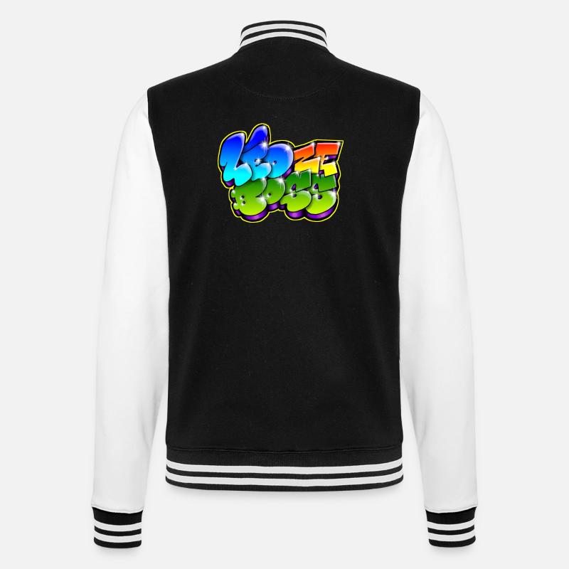 Leo Zeboss Graffiti Name - College-Sweatjacke - Schwarz/Weiß