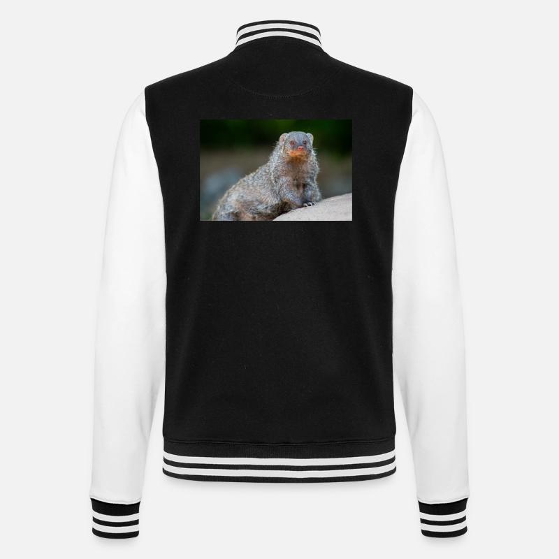 Banded Mongoose Zebra Mongoose Zebramanguste - College Sweat Jacket - black/white