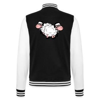 2 Sheep Sunglasses Music Party DJ Team Friends - College Sweat Jacket - black/white - Back - Marisol (170cm)