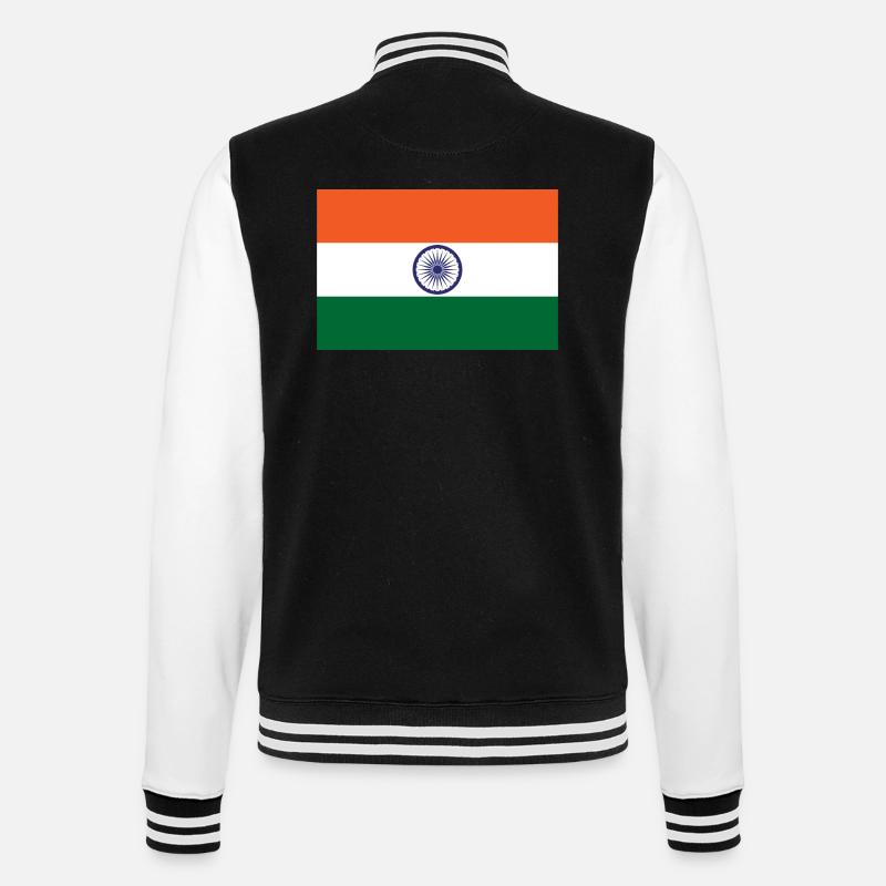Indien - College-Sweatjacke - Schwarz/Weiß