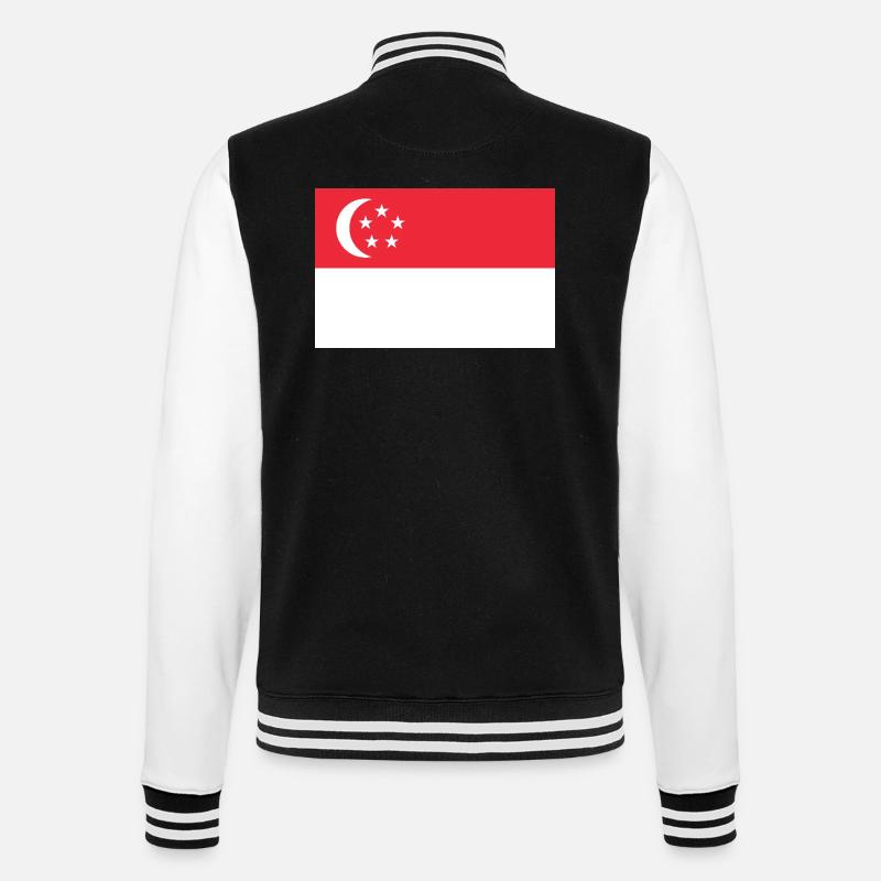 Singapur - College-Sweatjacke - Schwarz/Weiß