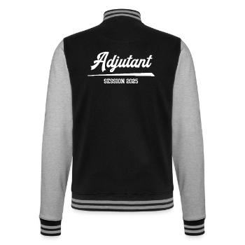 Karneval Adjutant 2025 Prinzenführer Kostüm - College-Sweatjacke - Schwarz/Grau meliert - Hinten - Marisol (170cm)