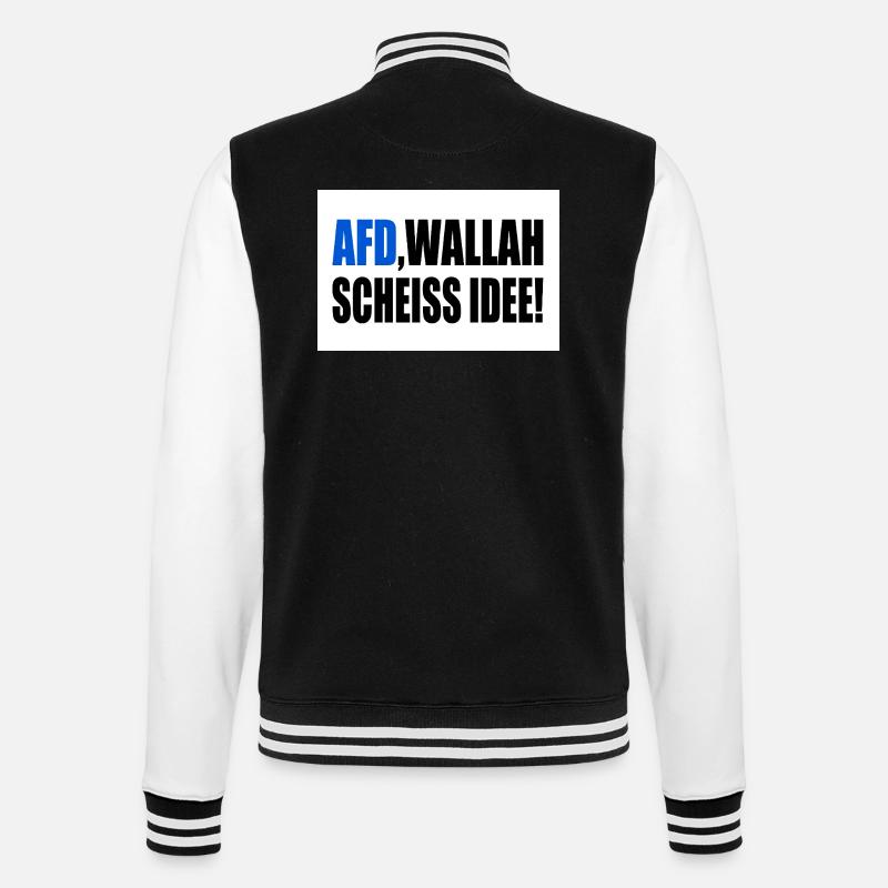 Afd wallah scheiss idee - College-Sweatjacke - Schwarz/Weiß