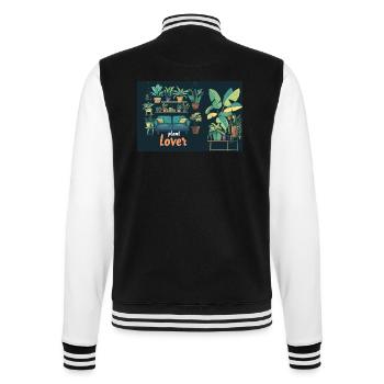 Plant lover - College-Sweatjacke - Schwarz/Weiß - Hinten - Marisol (170cm)