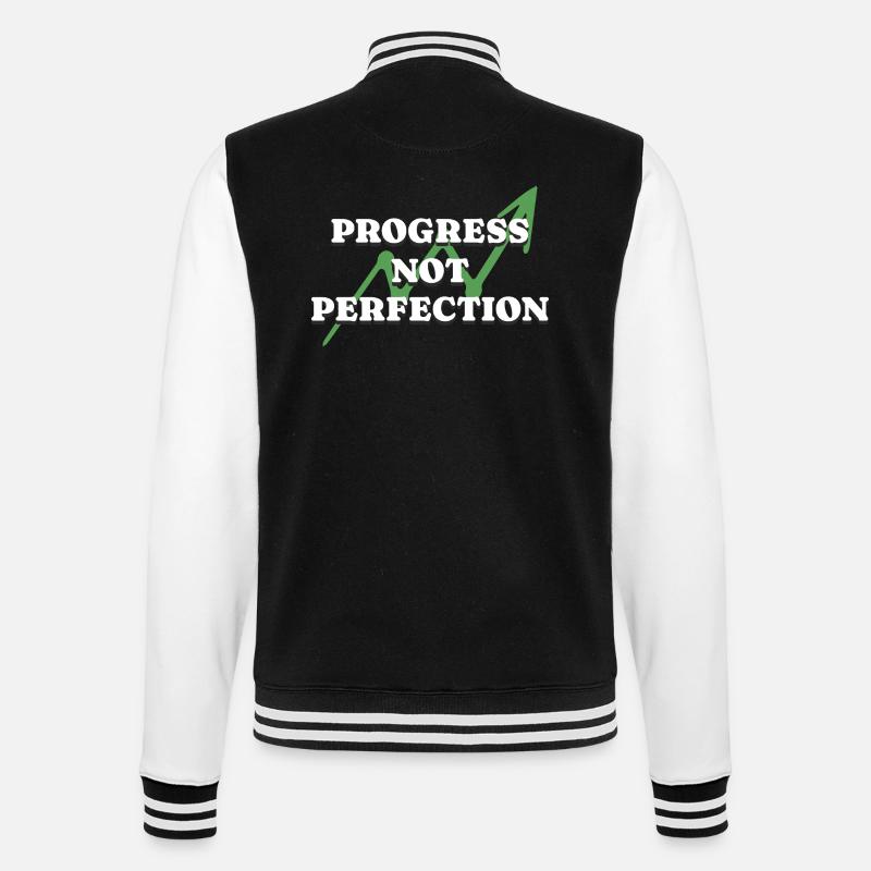 Progress Not Perfection Personal Development - College Sweat Jacket - black/white