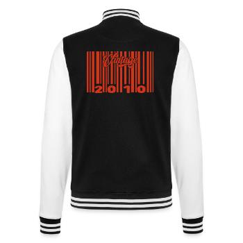 Vintage 2010 Born In 2010 15 Year Old Bar Code Anniversai - College Sweat Jacket - black/white - Back - Marisol (170cm)