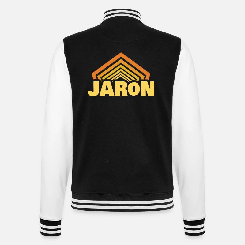 Jaron - College-Sweatjacke - Schwarz/Weiß