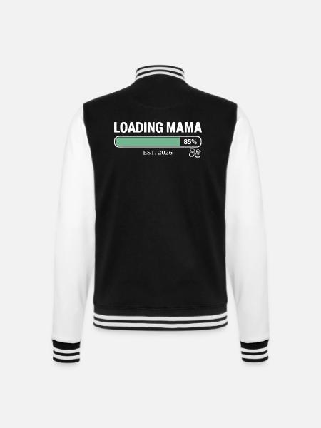 Loading Mama 2026 Schwangerschaft - College-Sweatjacke - Schwarz/Weiß
