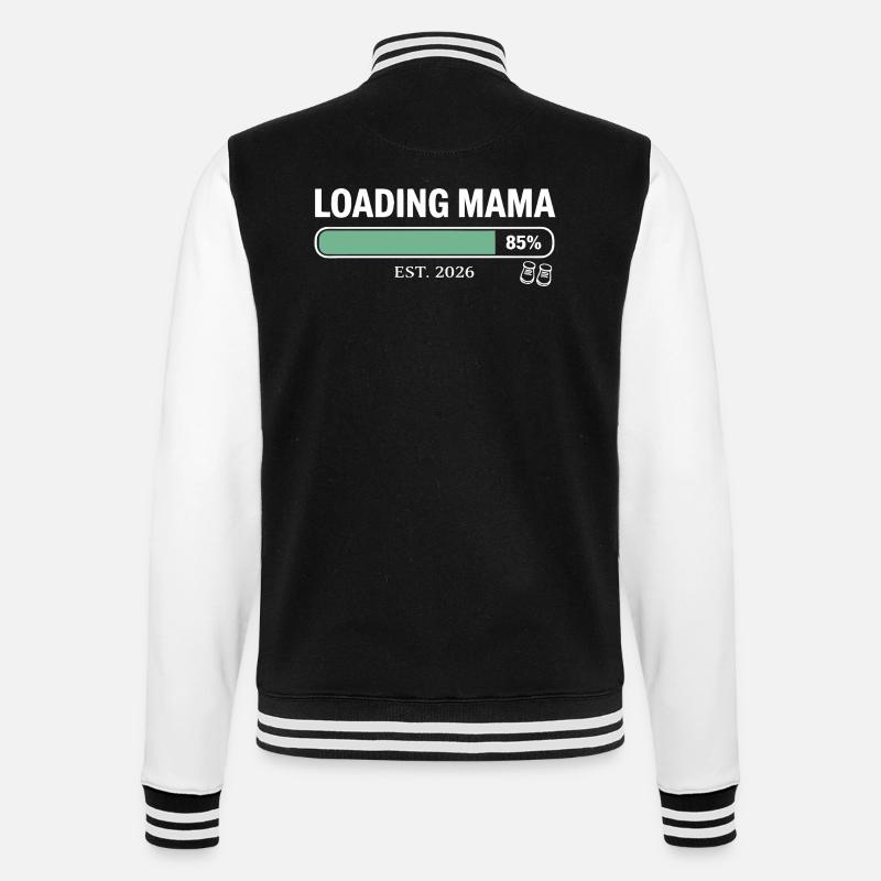 Laddar Mamma 2026 Graviditet - Collegesweatjacka - svart/vit