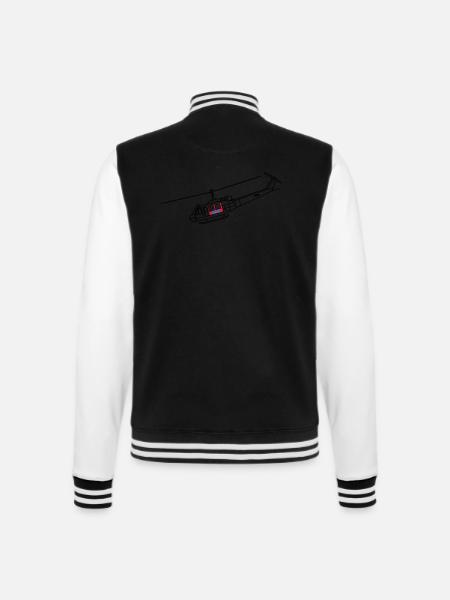 Bell UH1D - SAR / Notarzt - College-Sweatjacke - Schwarz/Weiß