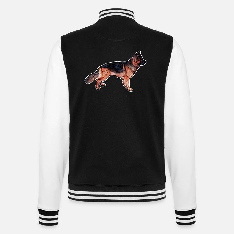 Deutscher Schäferhund B.W - College-Sweatjacke - Schwarz/Weiß