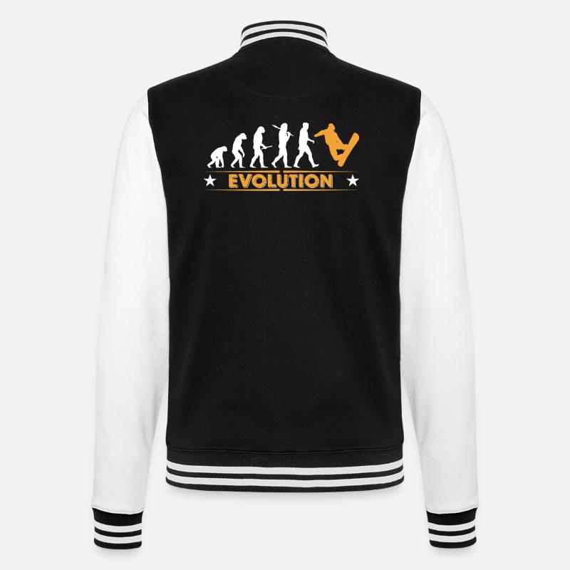 Snowboard Evolution - orange/weiss - College Sweat Jacket - black/white