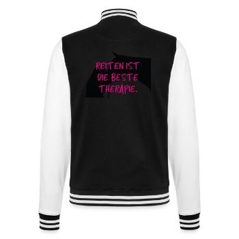 Pferd Pferde Reiten Reiterin Reitsport Geschenk - College-Sweatjacke - Schwarz/Weiß - Hinten - Marisol (170cm)