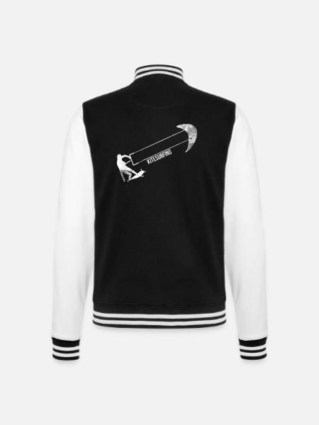Kitesurfer Kitesurfing Kitesurfen Geschenk Wasser - College-Sweatjacke - Schwarz/Weiß