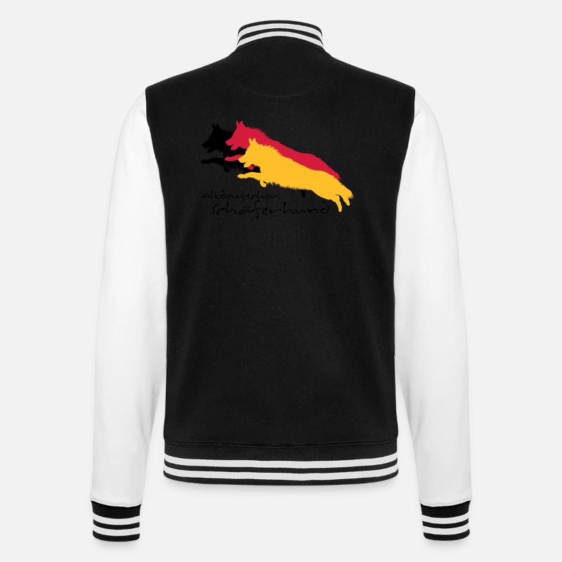 altdeutscher schäferhund - College-Sweatjacke - Schwarz/Weiß