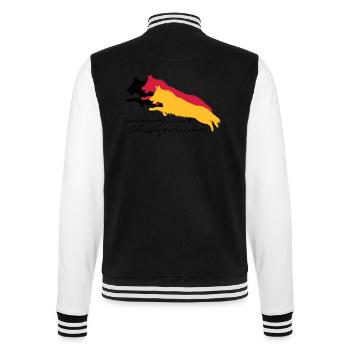 langstockhaar schäferhund - College-Sweatjacke - Schwarz/Weiß - Hinten - Marisol (170cm)