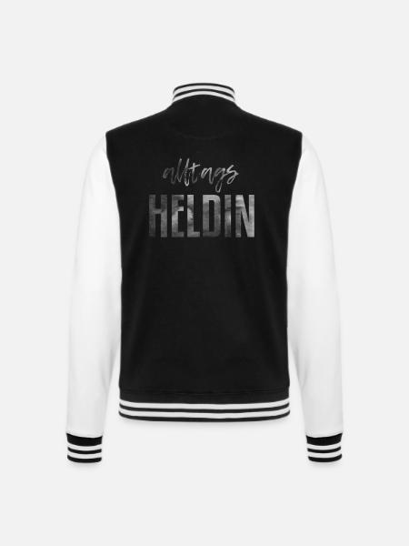 Alltags Heldin - College-Sweatjacke - Schwarz/Weiß